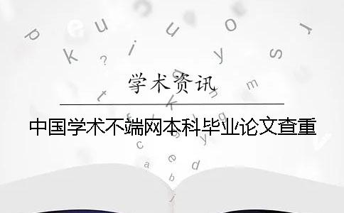 中国学术不端网本科毕业论文查重