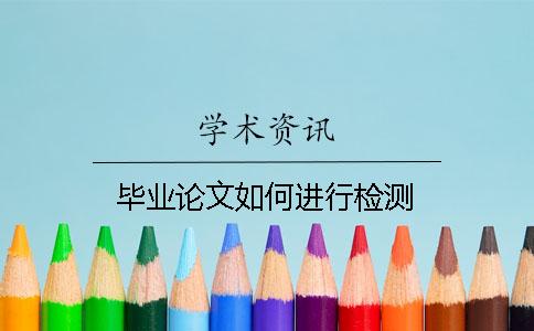 毕业论文如何进行检测