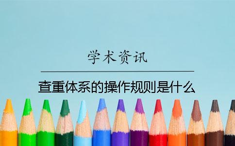查重体系的操作规则是什么