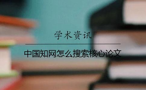 中国知网怎么搜索核心论文
