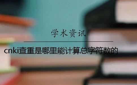 cnki查重是哪里能计算总字符数的？