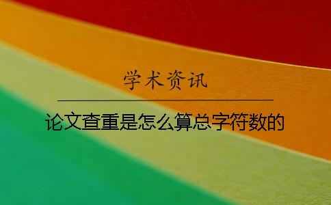 论文查重是怎么算总字符数的？
