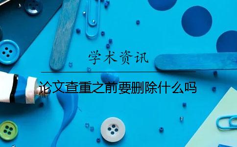 论文查重之前要删除什么吗？