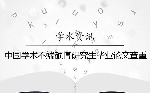 中国学术不端硕博研究生毕业论文查重系统